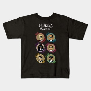 UMBRELLA ACADEMY: ALL CHARACTERS CARTOON (COLORS) Kids T-Shirt